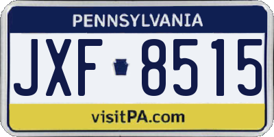 PA license plate JXF8515