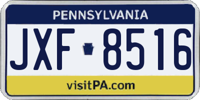 PA license plate JXF8516