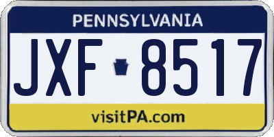 PA license plate JXF8517