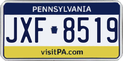 PA license plate JXF8519