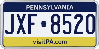 PA license plate JXF8520