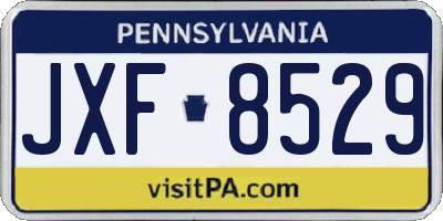 PA license plate JXF8529
