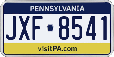 PA license plate JXF8541