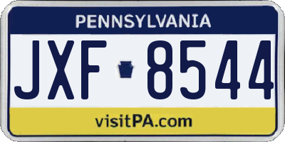 PA license plate JXF8544