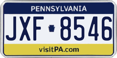 PA license plate JXF8546