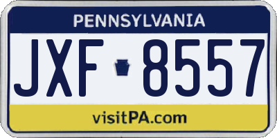 PA license plate JXF8557