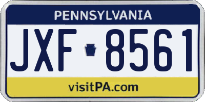 PA license plate JXF8561