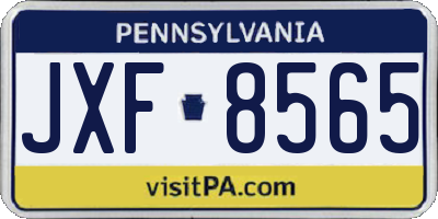PA license plate JXF8565