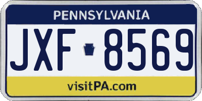 PA license plate JXF8569