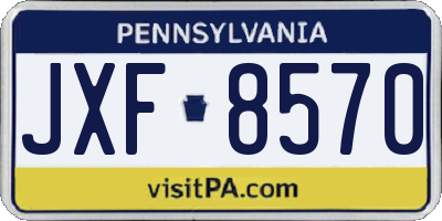 PA license plate JXF8570