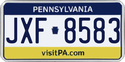 PA license plate JXF8583