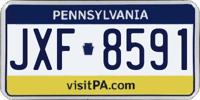 PA license plate JXF8591