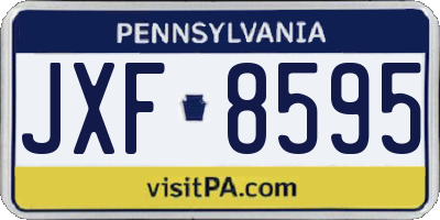 PA license plate JXF8595