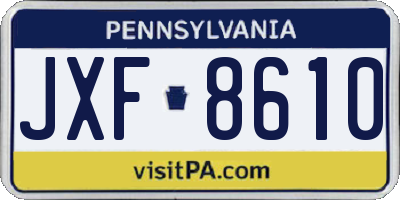 PA license plate JXF8610