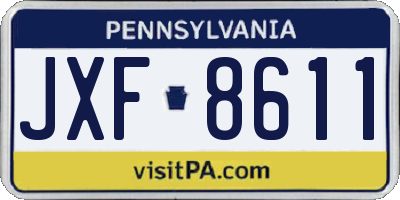 PA license plate JXF8611