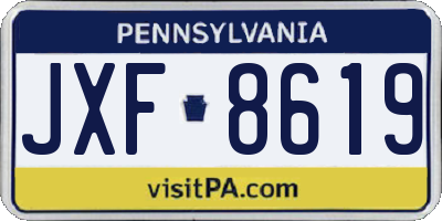 PA license plate JXF8619