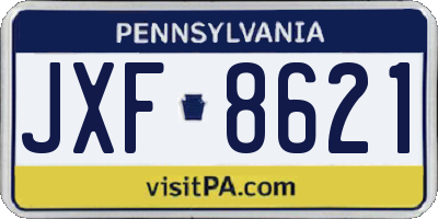PA license plate JXF8621