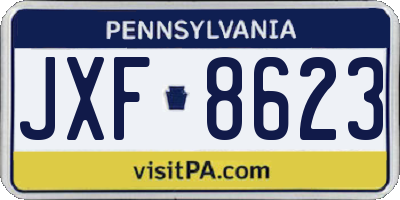 PA license plate JXF8623