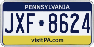 PA license plate JXF8624