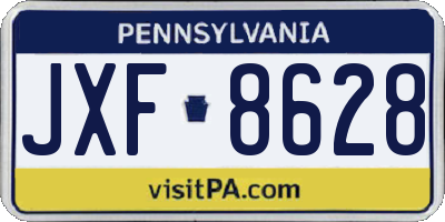 PA license plate JXF8628