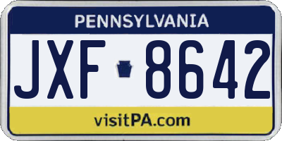 PA license plate JXF8642