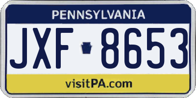 PA license plate JXF8653