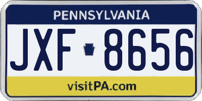 PA license plate JXF8656