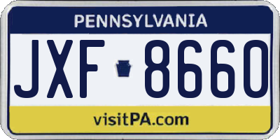 PA license plate JXF8660