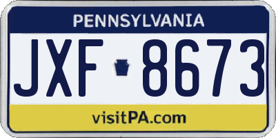 PA license plate JXF8673