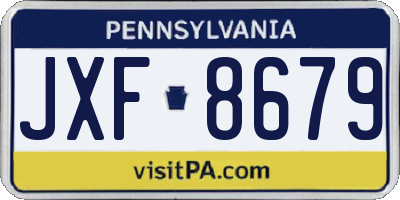 PA license plate JXF8679