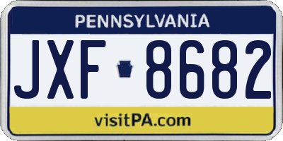 PA license plate JXF8682