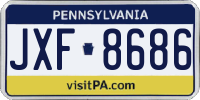 PA license plate JXF8686