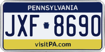 PA license plate JXF8690