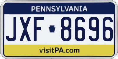 PA license plate JXF8696