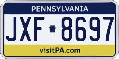 PA license plate JXF8697