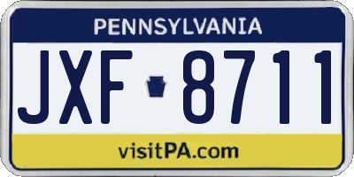 PA license plate JXF8711
