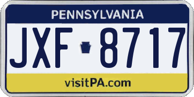 PA license plate JXF8717