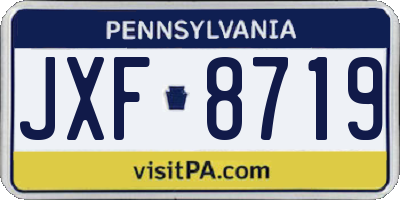 PA license plate JXF8719