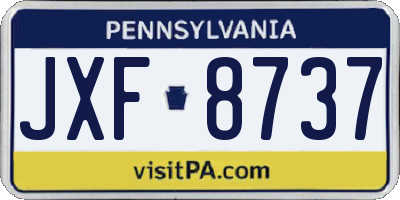 PA license plate JXF8737