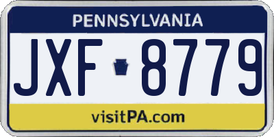 PA license plate JXF8779