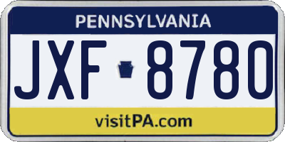 PA license plate JXF8780