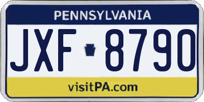 PA license plate JXF8790