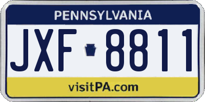 PA license plate JXF8811