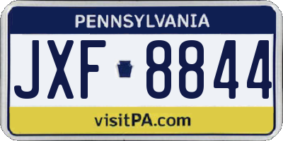 PA license plate JXF8844