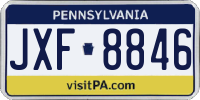 PA license plate JXF8846
