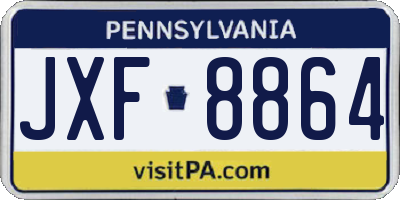 PA license plate JXF8864