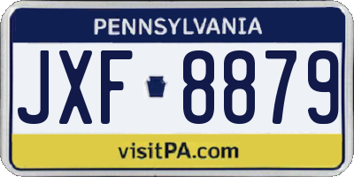 PA license plate JXF8879