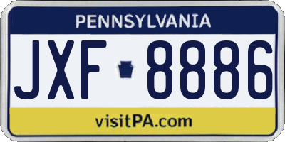 PA license plate JXF8886