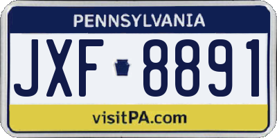 PA license plate JXF8891