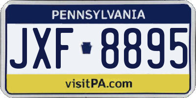 PA license plate JXF8895